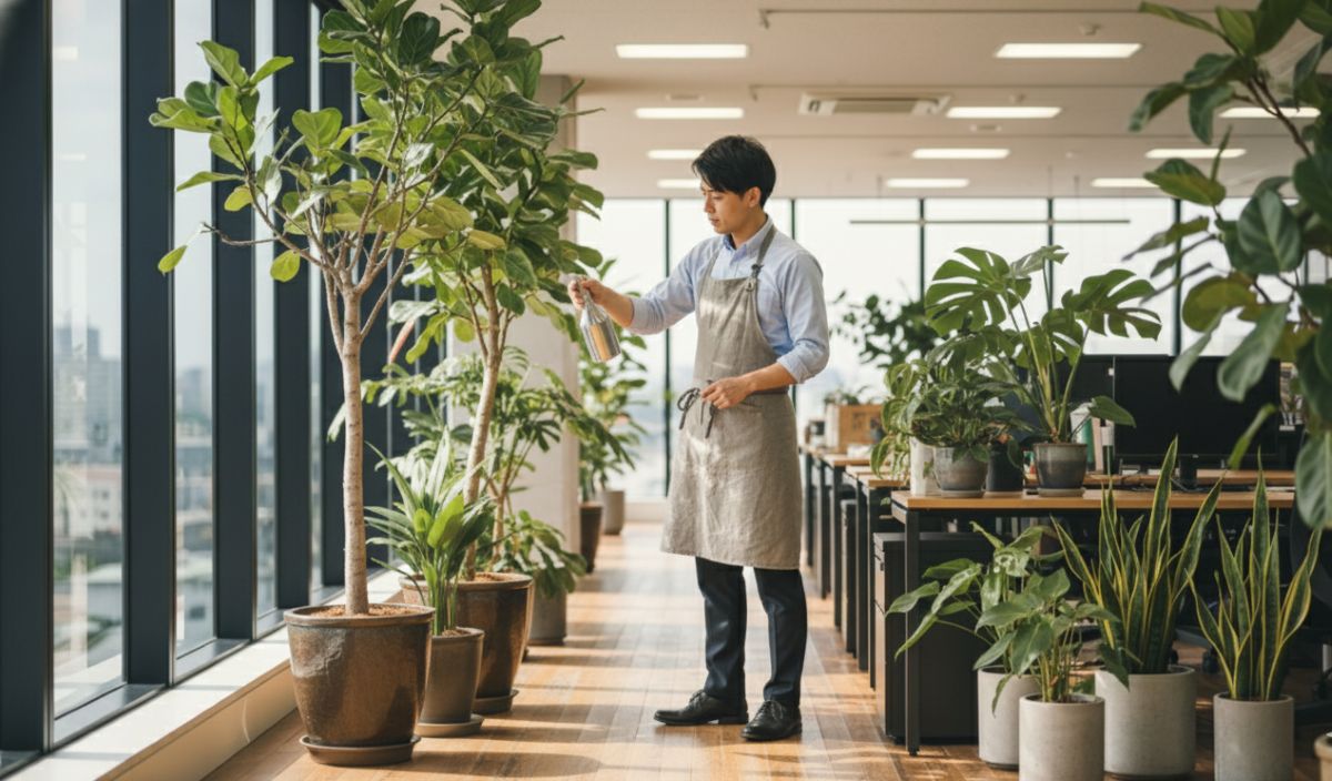 レンタル観葉植物レンタルのメンテナンス風景1107