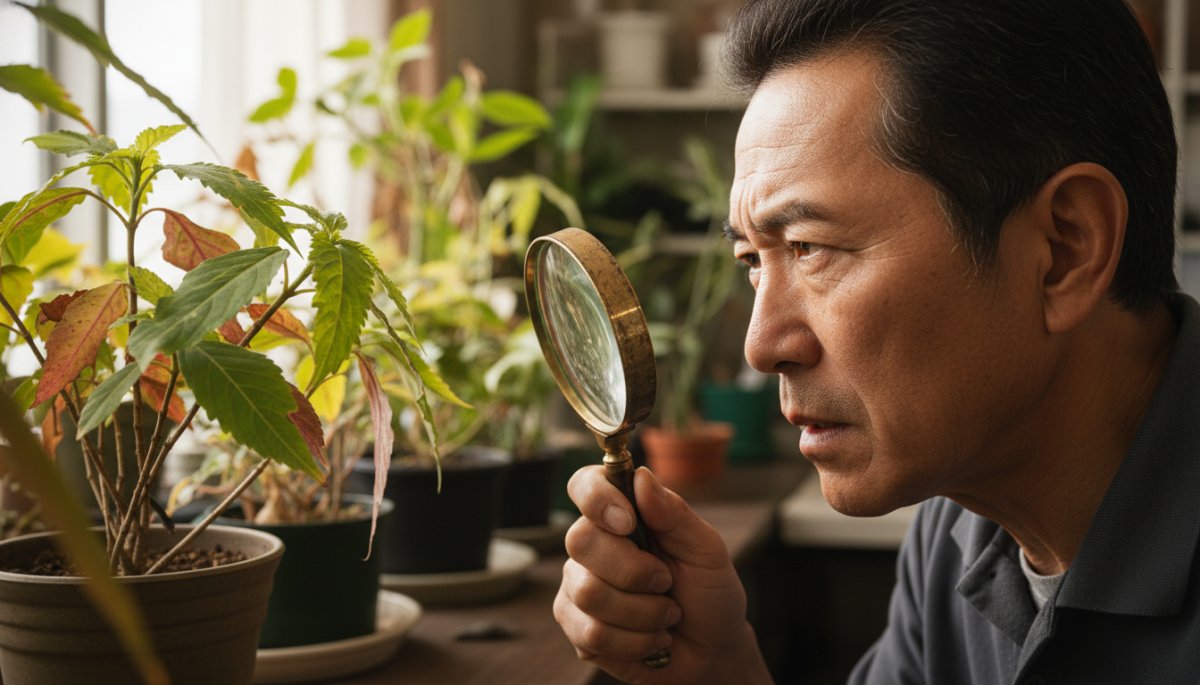プロによる観葉植物の健康チェック