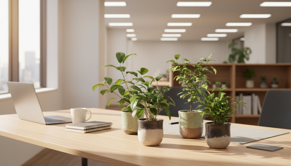 オフィスデスクに置かれた観葉植物Sサイズ