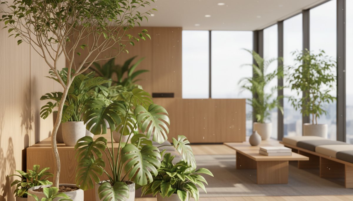 名古屋のオフィスの観葉植物レンタル設置イメージ