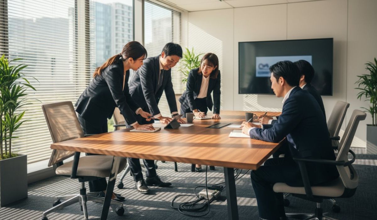光の入る会議室