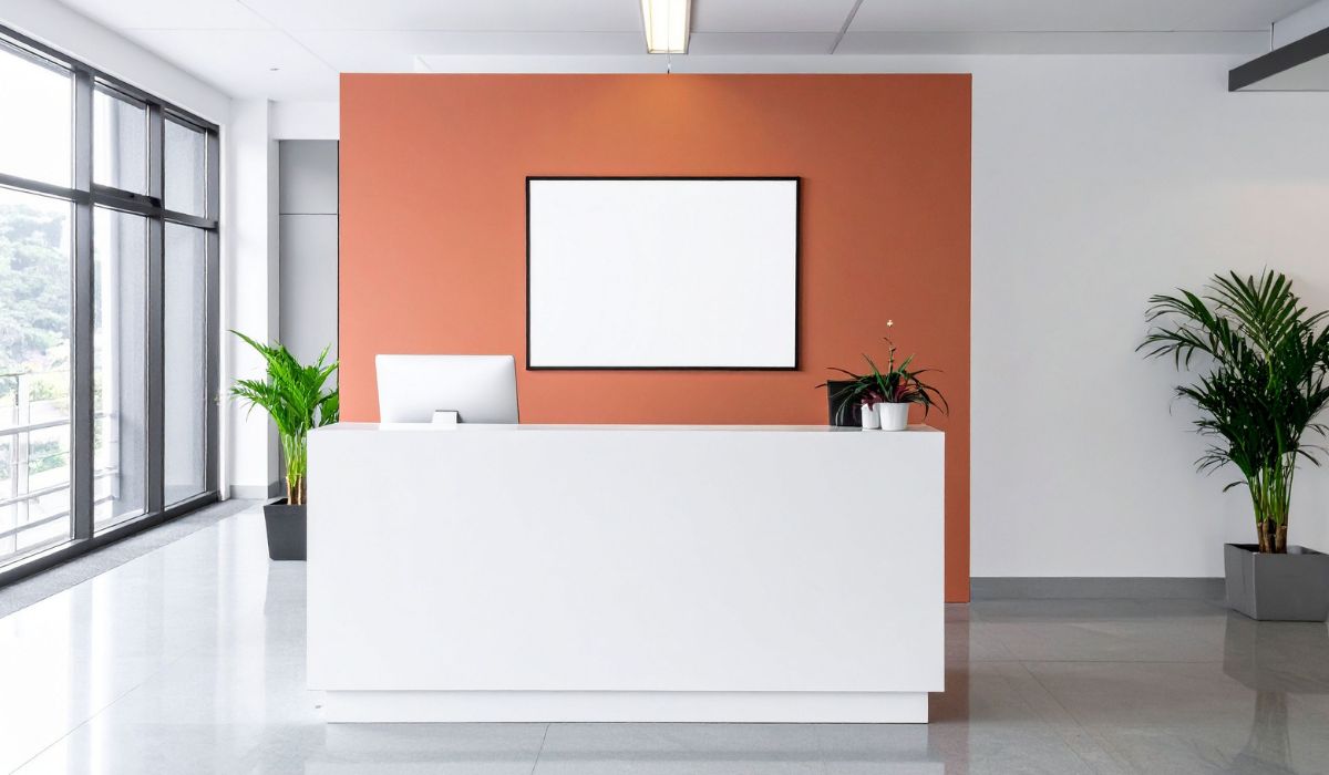 オフィス受付の観葉植物